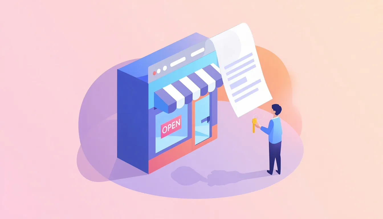 Website Is Like A Shop Unit A Website Shown As A Small Shop Unit With A Lease, Illustrating Ongoing Running Costs