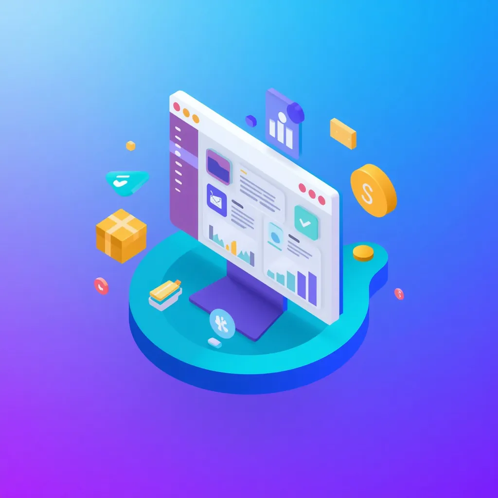 WooCommerce Guide 2026 Cover: 3D Illustration Of A Store Dashboard With Products, Cart And Rising Sales Graph