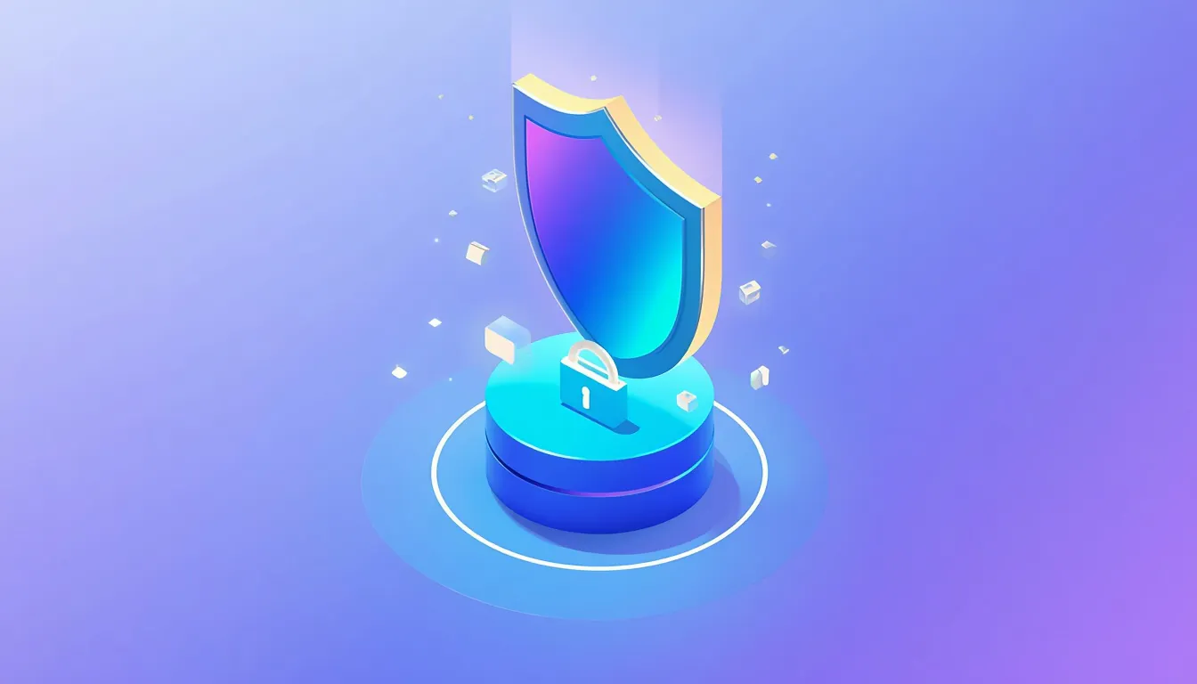 Vibrant 3D Illustration Of A Security Shield Above A Shopping Bag And Lock Representing WooCommerce Security